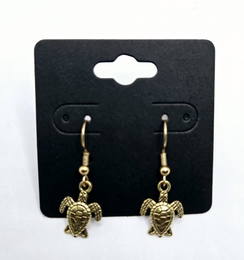 Gold Small TUrtle Earrings 