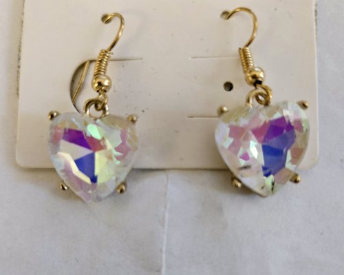 Pink Crystal and Gold Earring 