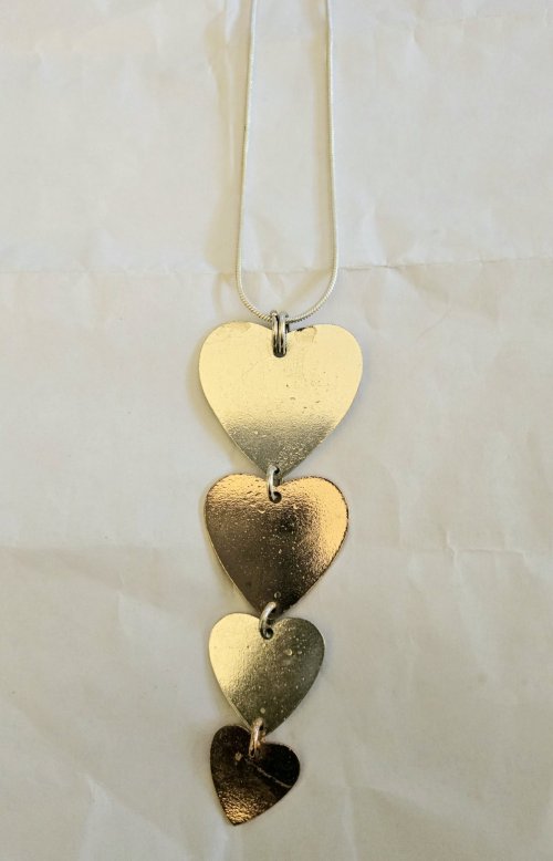 Silver and Rose Gold Heart Necklace 