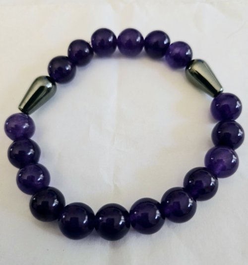 Purple and Gunmetal Bracelet 
