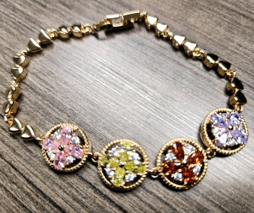 Gold Multi Color Clasp Bracelet 