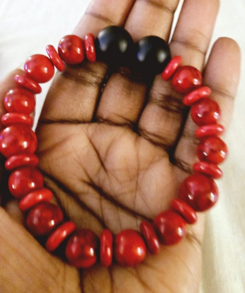 Red and Black Onyx Bracelet 